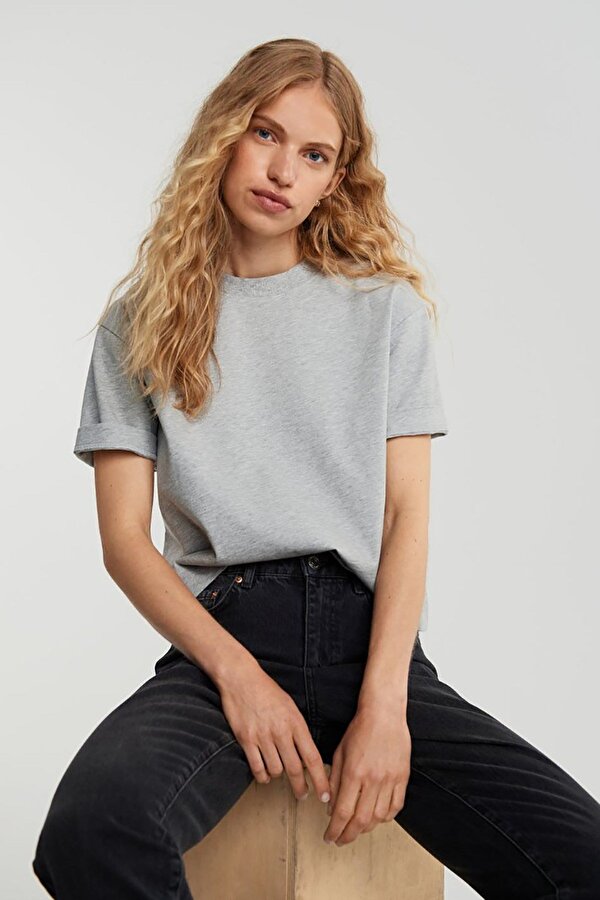 Mad Girls Gri Tişört MG1284