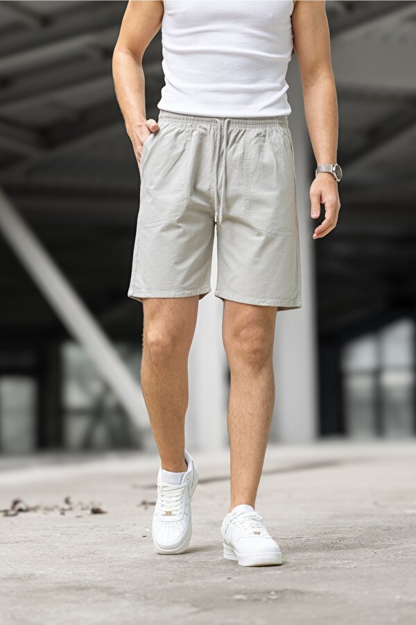 KİTE Regular Fit Cepli Kapri Şort - Beyaz