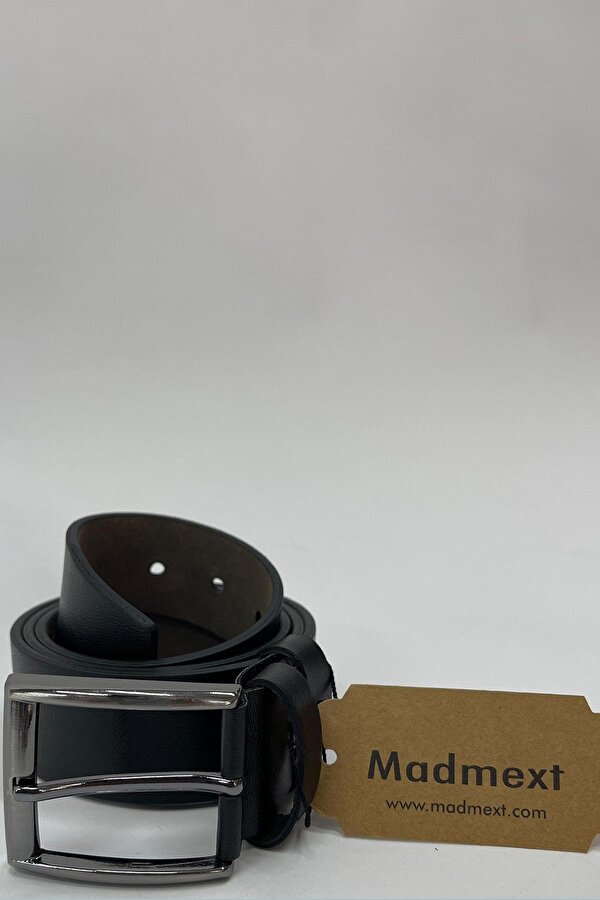 Siyah Suni Deri Düz Erkek Kemer 7220