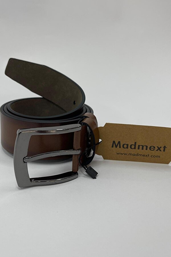 Kahverengi Suni Deri Düz Erkek Kemer 7220