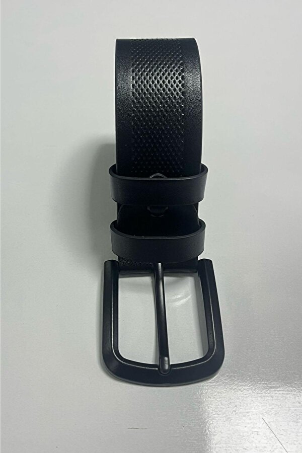 Erkek Suni Deri Desenli Siyah Kemer 6871