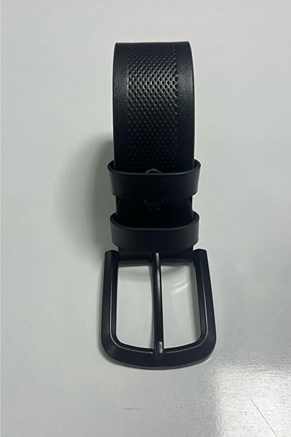 Erkek Suni Deri Desenli Siyah Kemer 6871