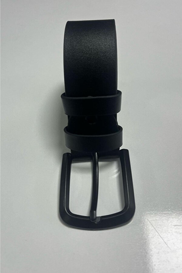 Erkek Suni Deri Düz Siyah Kemer 6872