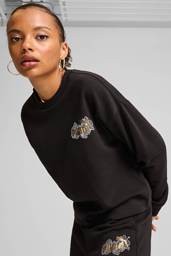 ESS+ CLASS ACT Crew Siyah Kadın Sweatshirt - 2. Ürüne %50 İndirim