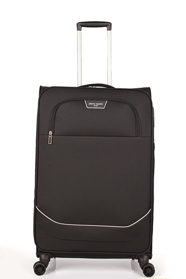 7050 3 LÜ SET Ultra Light Hafif Lüx Kumaş Tekerlekli Valiz SİYAH