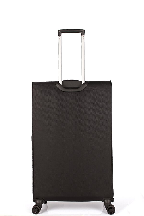 7050 3 LÜ SET Ultra Light Hafif Lüx Kumaş Tekerlekli Valiz SİYAH