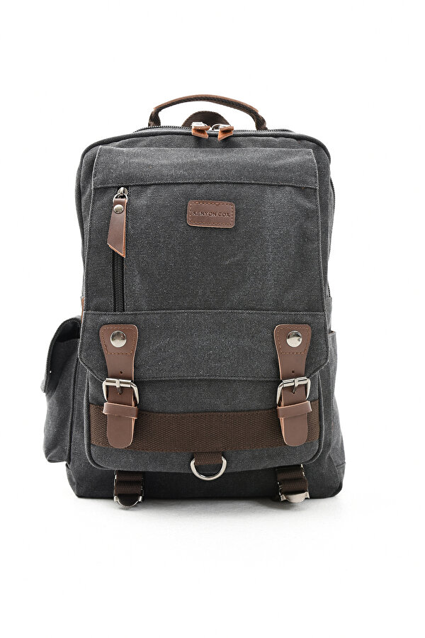 eba-6235 kanvas sırt çantası laptop bölmeli kamp seyahat okul çantası SİYAH