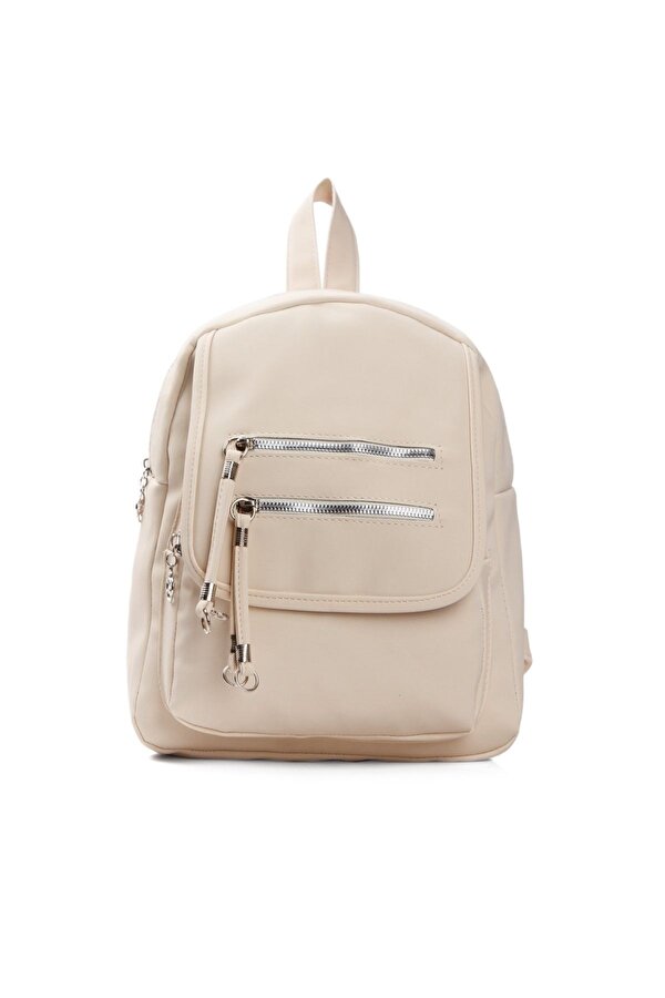 Kadın Kapaklı Fermuar Detaylı Günlük Sırt Çantası