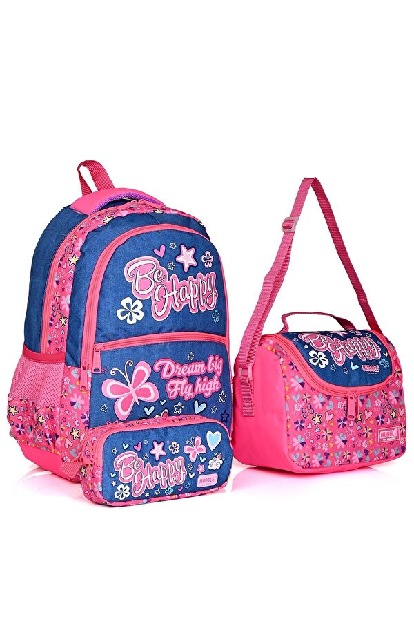 Mu-7464 Be Happy Okul Sırt Çantası 3 lü Set