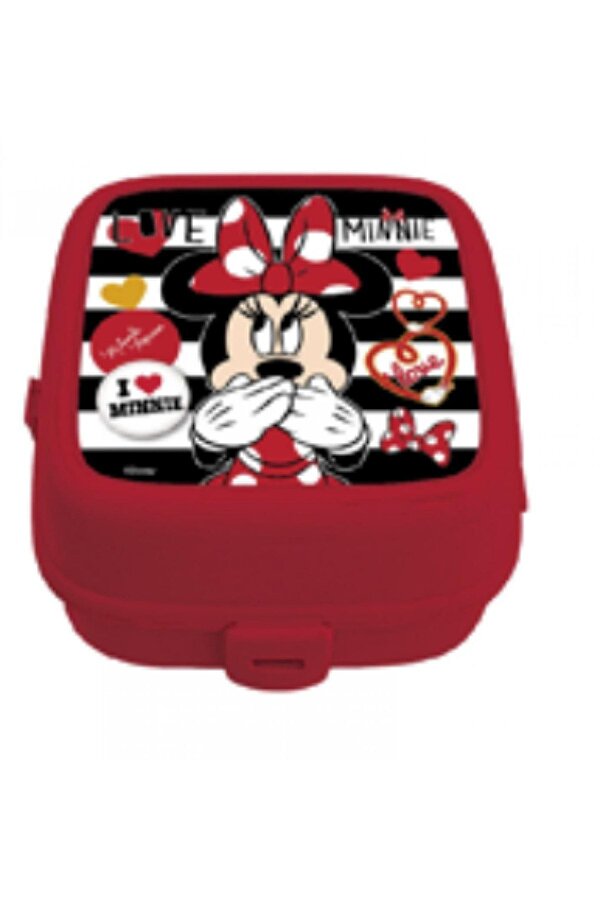 Minnie Beslenme Kabı Kırmızı 2 Katlı