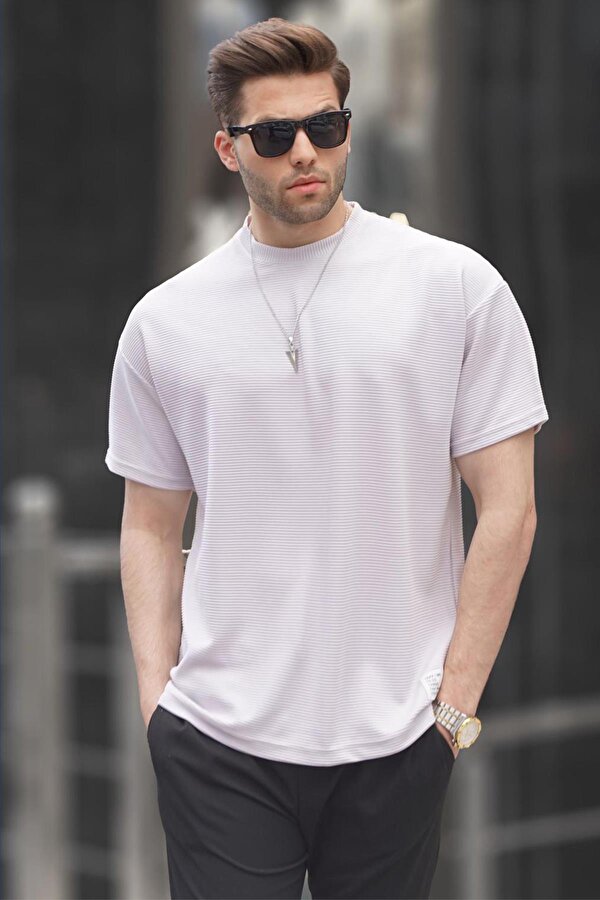 Boyalı Gri Oversize Basic Erkek Tişört 6127