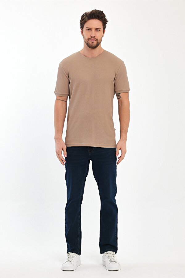 Erkek Waffal Bisiklet Yaka T-shirt RD24YE002709