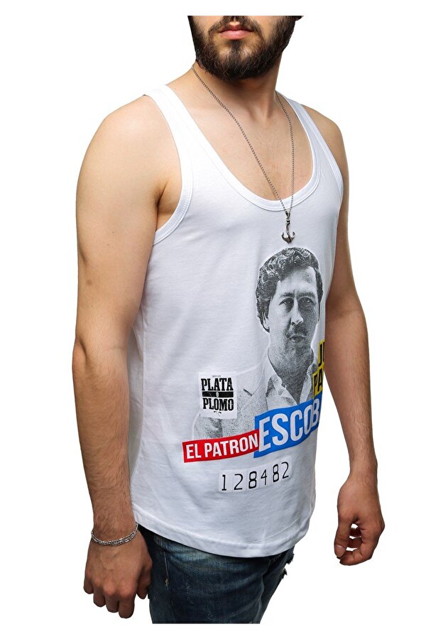 Baskılı Atlet Beyaz 2580