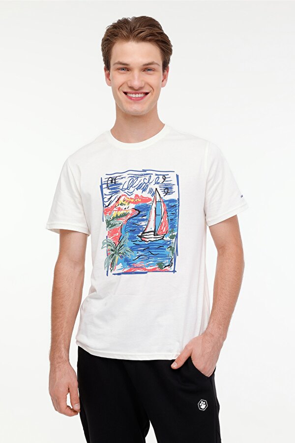 Lumberjack Ml Willy 11Ds1006 4Fx Экрю Мужчина Футболка