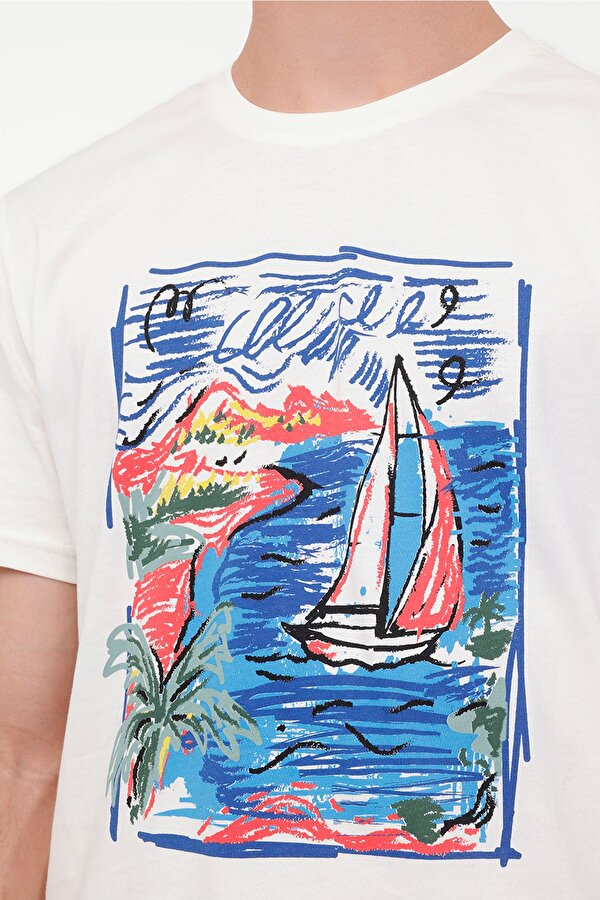 Lumberjack Ml Willy 11Ds1006 4Fx Экрю Мужчина Футболка