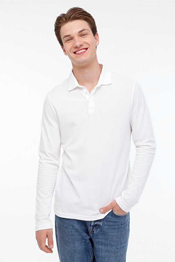 MB SN338 15BTS101 4PR Beyaz Erkek Uzun Kol T-Shirt