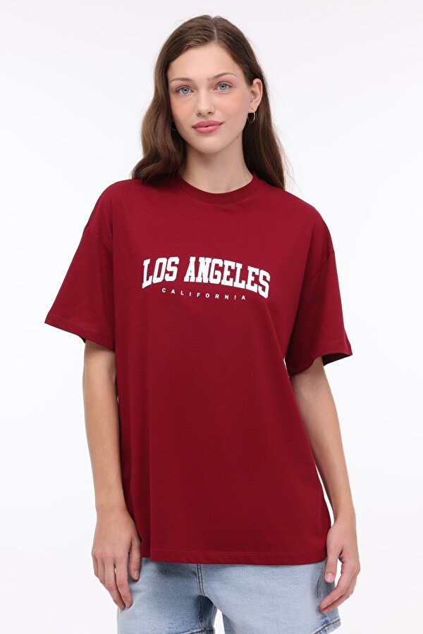 WL ALANIS 11BT126 4PR Bordo Kadın Kısa Kol T-Shirt