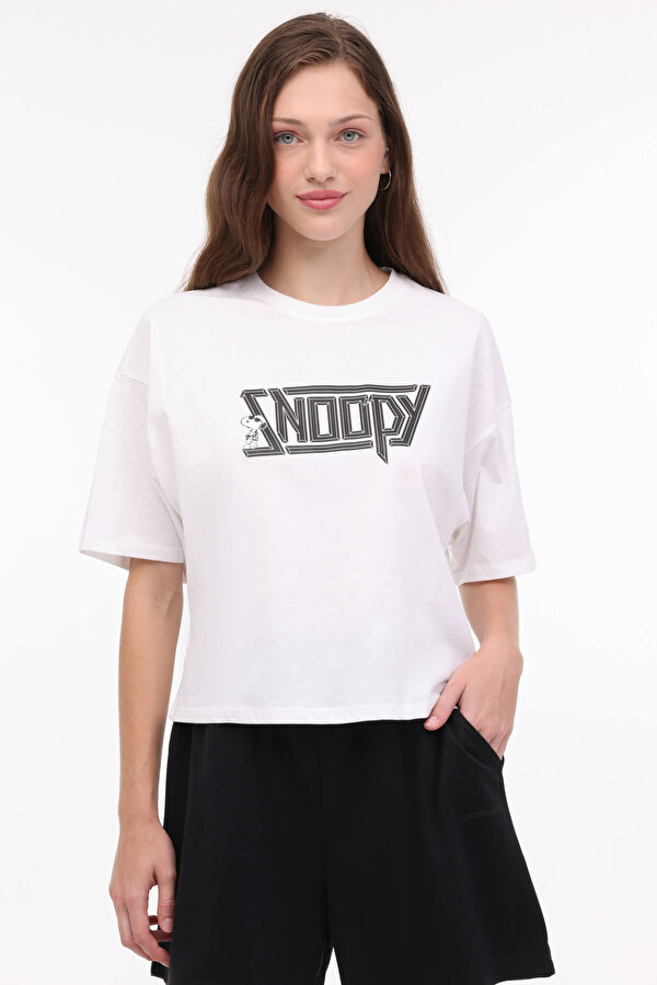 WL LINUS 11GFL996 4FX Ekru Kadın Kısa Kol T-Shirt