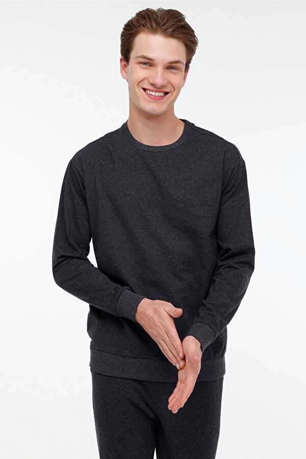 MR RJN90 C SW 4PR Gri Erkek Sweatshirt