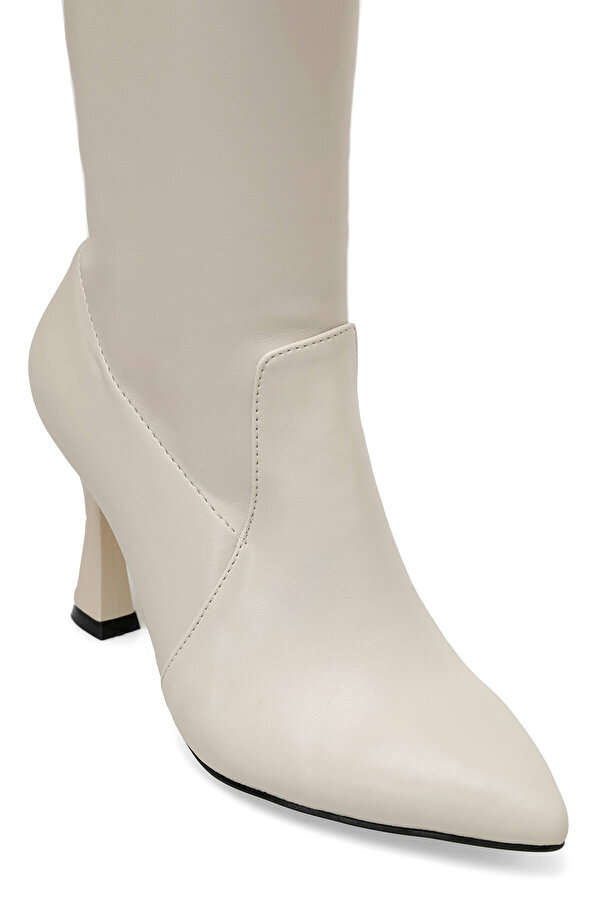 SCARLET 3PR Bej Kadın Topuklu Çizme