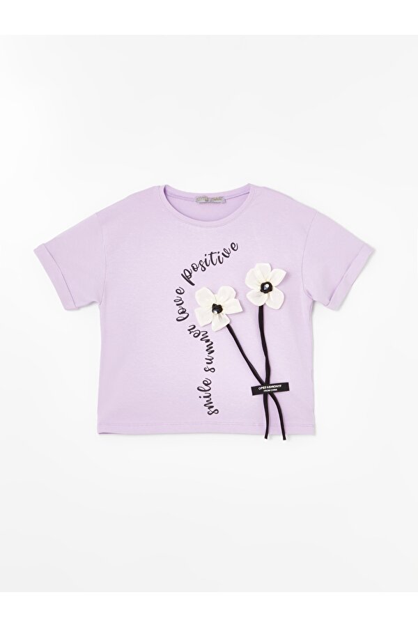 Kız Çocuk Smile Baskılı Flower Bluz
