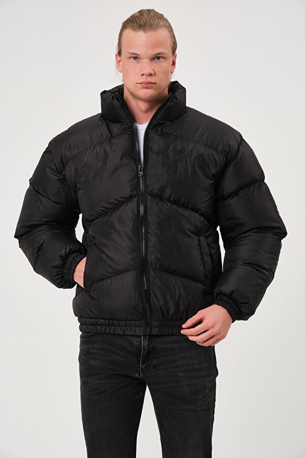 Unisex Yağmur Rüzgar Geçirmez Bomber Oversize Çapraz Kesimli Şişme Mont Ceket Kaban Waterproof