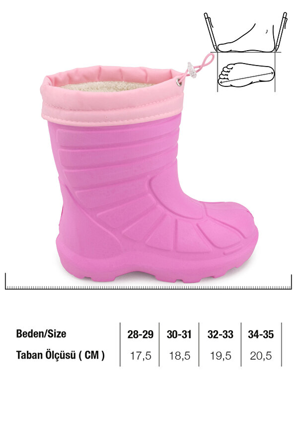 Kız Çocuk Kışlık Eva Boğazdan Lastikli Sessiz Taban Kar Bot Çizme
