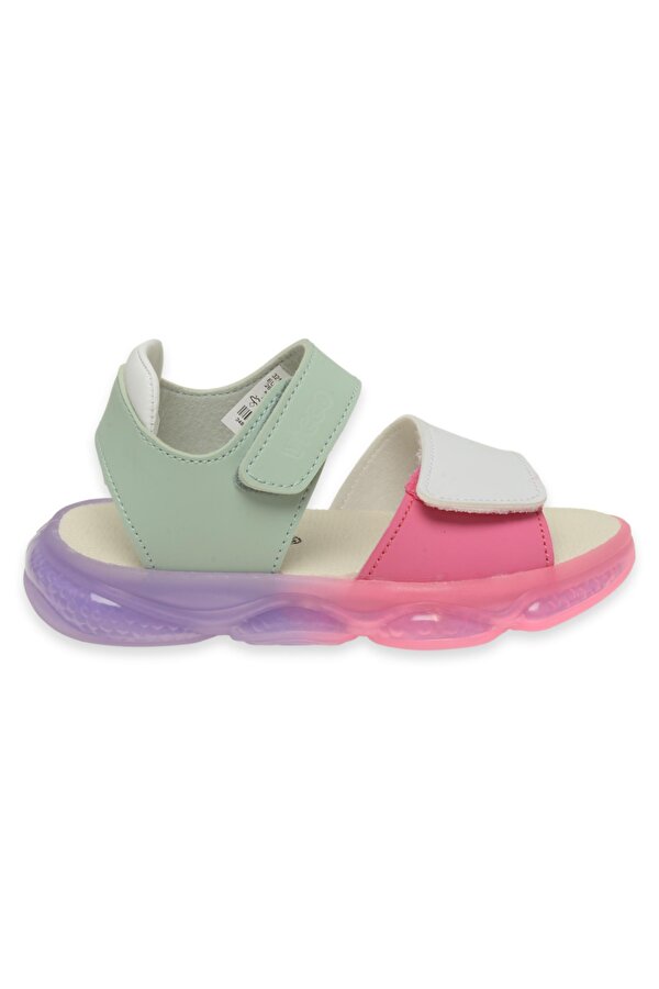 321.P24Y223  Işıklı Sandal Çok Renkli Kız Çocuk Sandalet