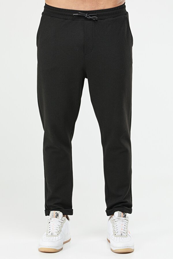 Siyah Regular Pamuklu Erkek Spor Pantolon XD0415