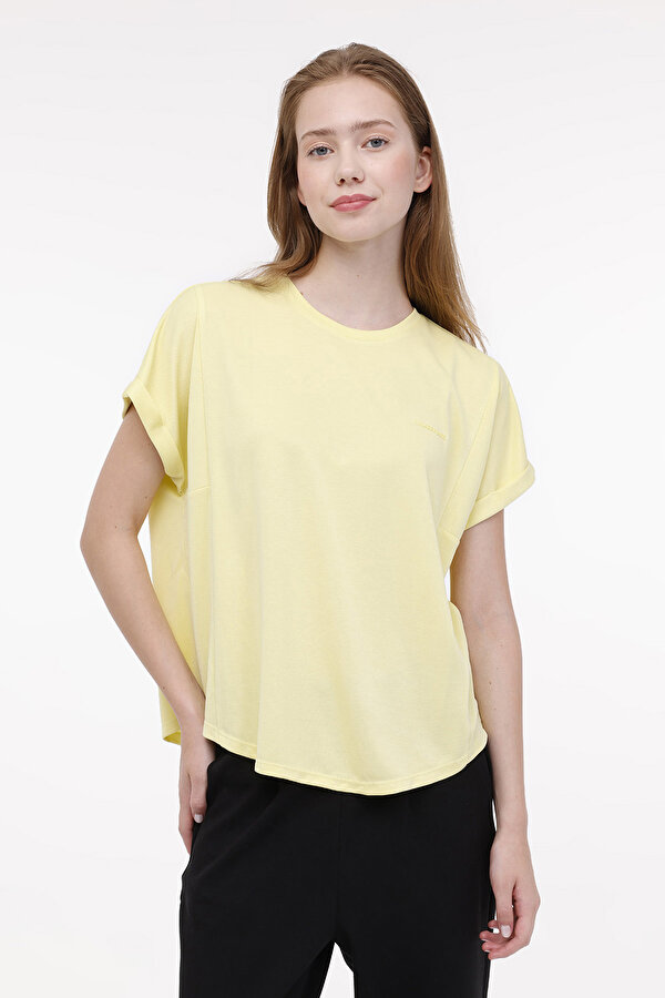 WL FUN 11MD1143 4FX Sarı Kadın Kısa Kol T-Shirt