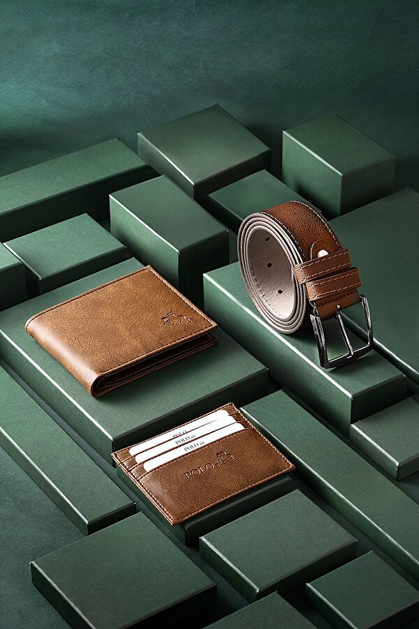 Kemer Cüzdan Kartlık Hediyelik Kutusunda Taba Set