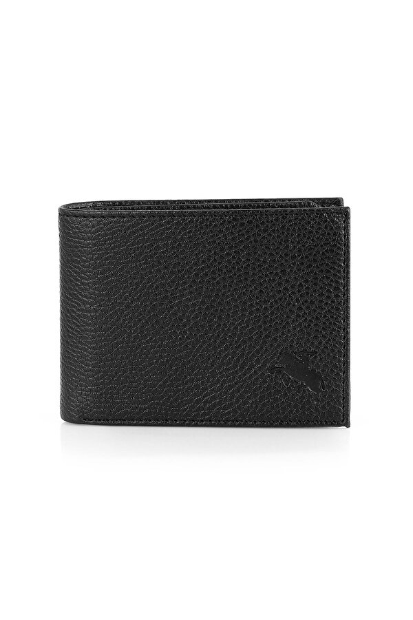 Logolu Klasik Erkek Cüzdan Kemer Seti Siyah Kombin  M-17-S