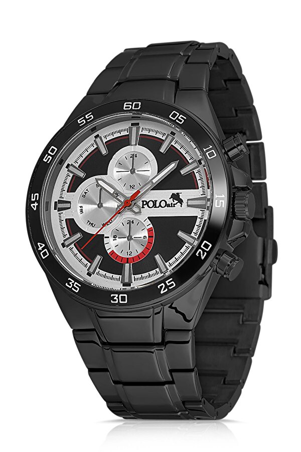 Erkek Kol Saati El Çantası Cüzdan Kemer Set Siyah Kombin PL-0875E1 Siyah