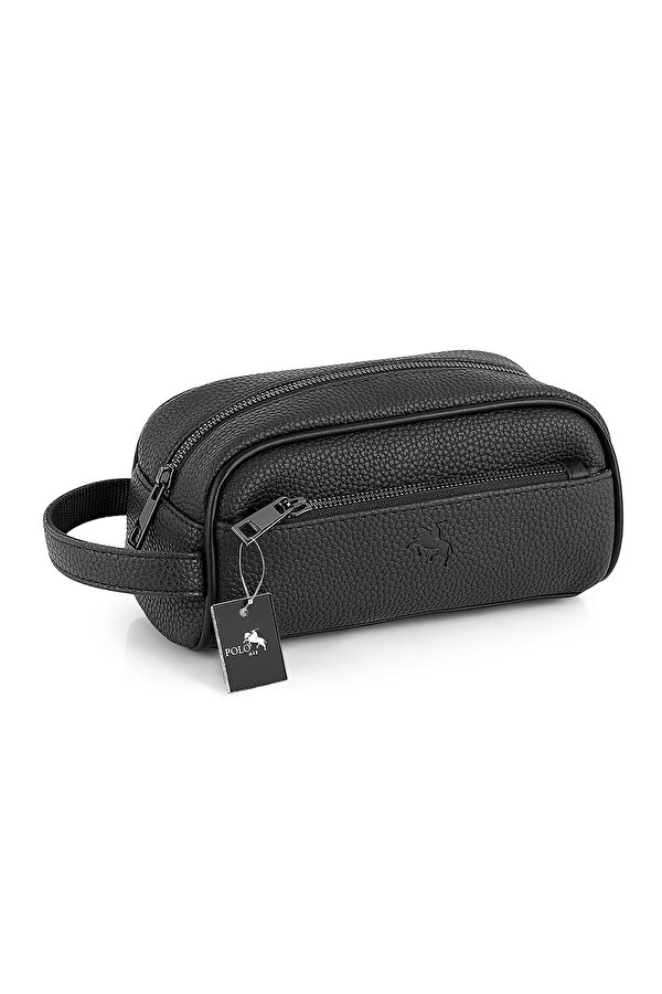 Erkek Kol Saati El Çantası Cüzdan Kemer Set Siyah Kombin PL-0875E1 Siyah