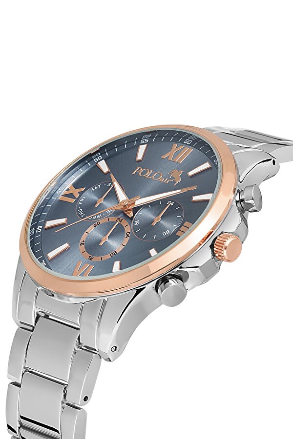 Erkek Kol Saati Romen Rakamlı Gümüş-Mavi PL-0853E2x