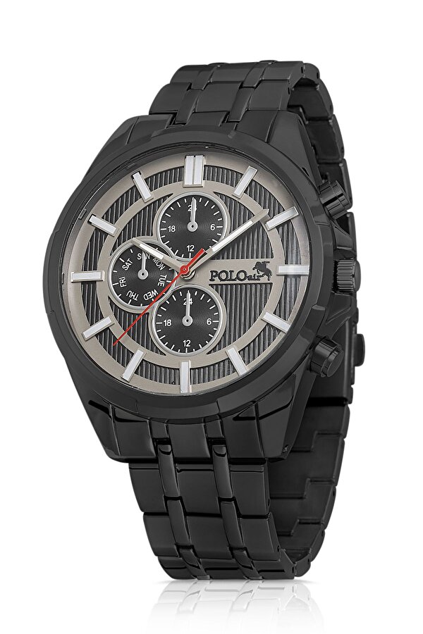 Erkek Kol Saati Cüzdan Kemer Kartlık Çakmak Kombin Siyah Set PL-0856E1