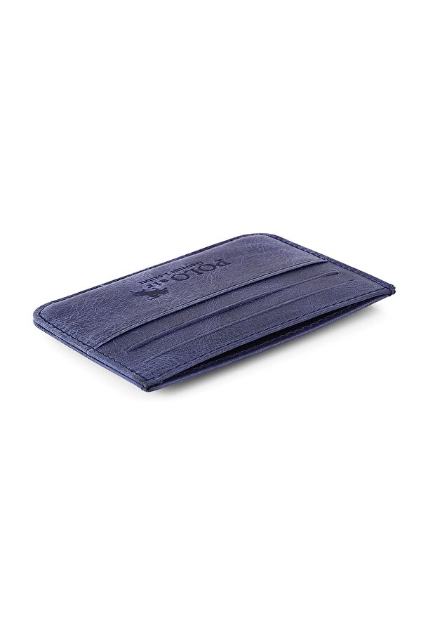 Hakiki Deri Lacivert Kredi Kartlık Kutusunda