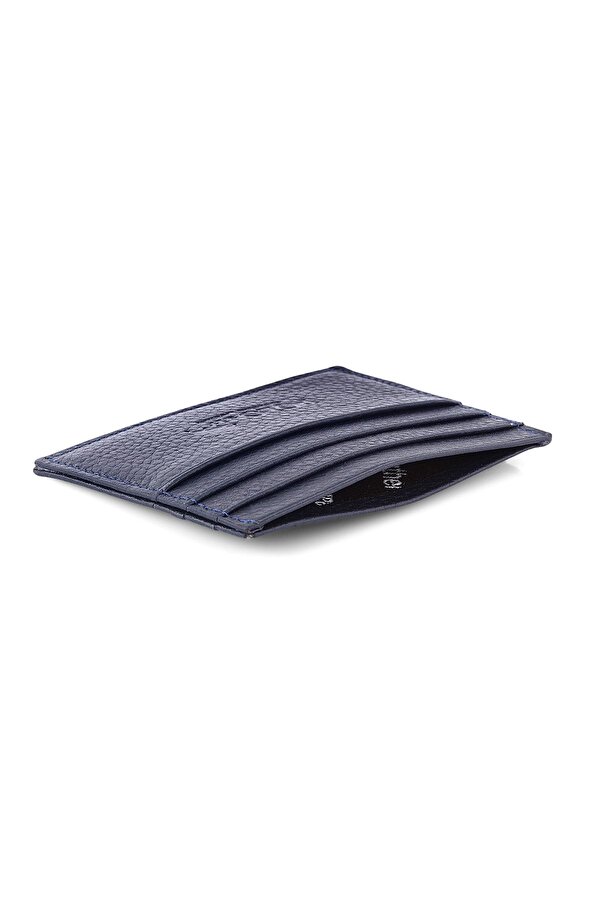 Deri Lacivert Kredi Kartlık Kutusunda