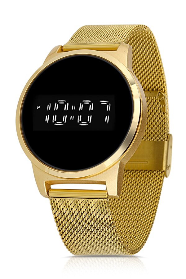 Unisex Dokunmatik Kol Saati Hasır Kordon Touch Altın