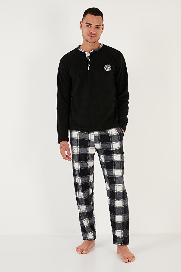 Erkek Pijama Takımı 609610013W4 SİYAH-BEYAZ