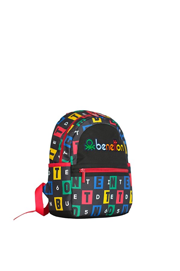 . Harf Baskılı Unisex Çocuk Anaokul Çantası Siyah