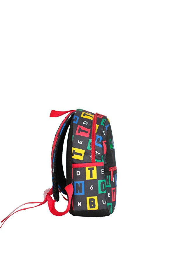 . Harf Baskılı Unisex Çocuk Anaokul Çantası Siyah