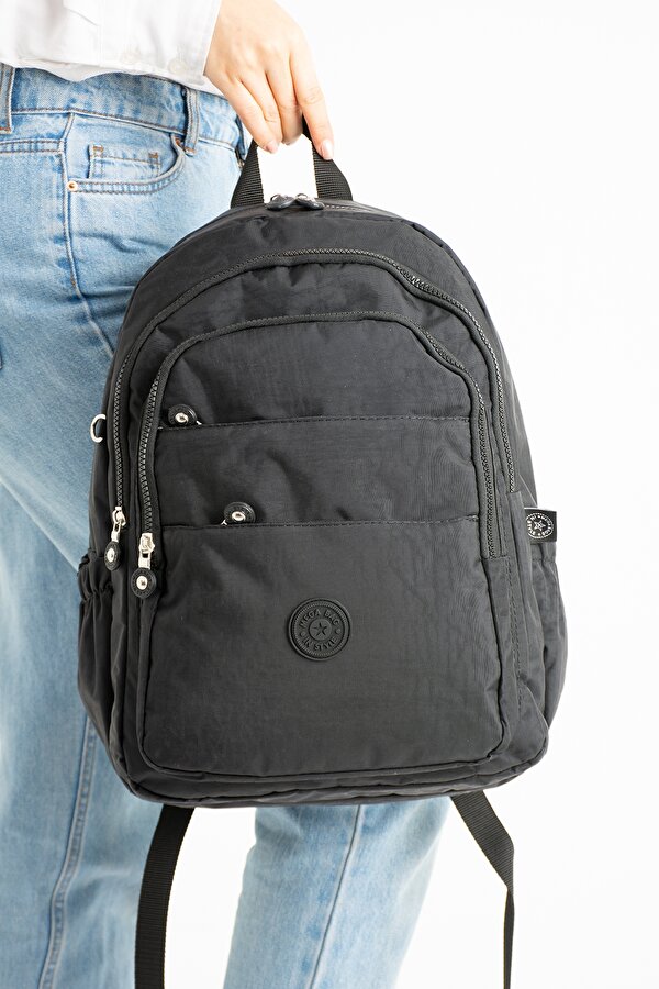 Mega 2009 Suya Dayanıklı Klinkır Okul Çantası Sırt Çantası SİYAH