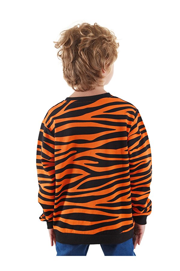 Kaplan Aplikeli Erkek Çocuk Sweatshirt