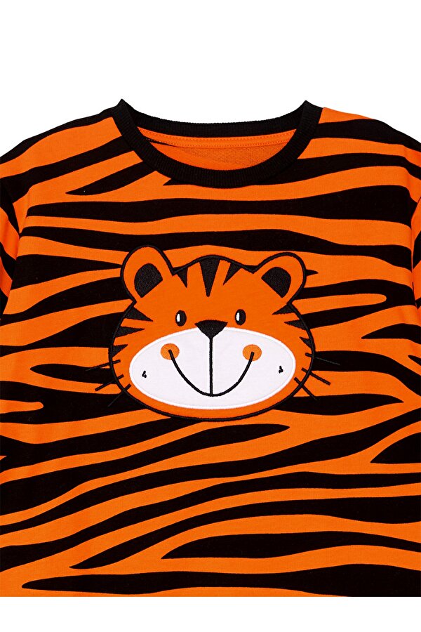 Kaplan Aplikeli Erkek Çocuk Sweatshirt