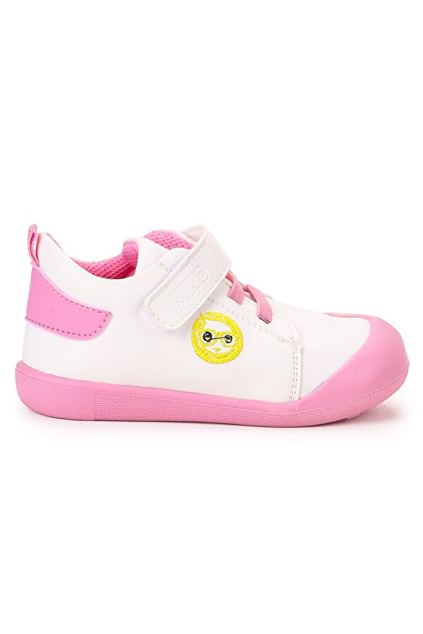 Smile Cırtlı Kız Bebek İlk Adım Panduf Ayakkabı Pembe