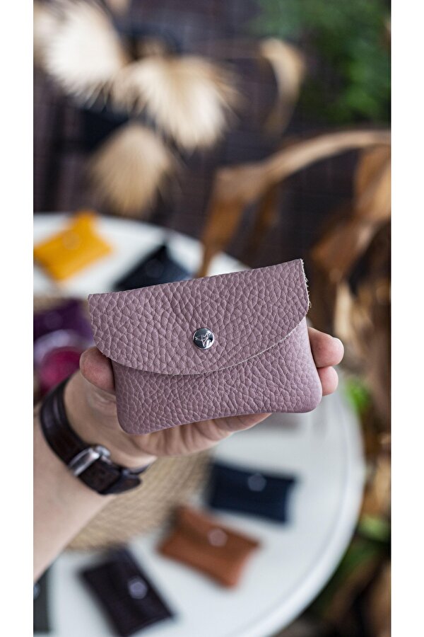 Murcia Hakiki Deri İnce Tasarım Bozuk Paralık ve Kartlık BEJ