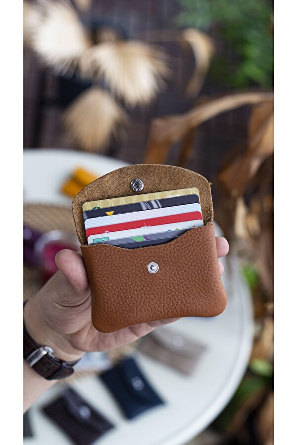 Murcia Hakiki Deri İnce Tasarım Bozuk Paralık ve Kartlık Taba