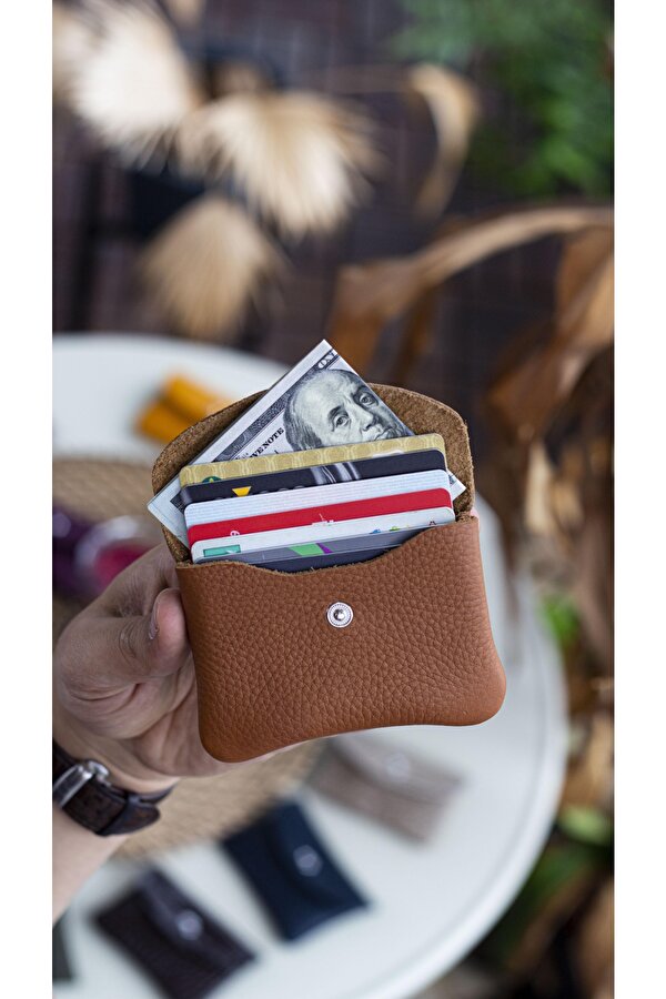 Murcia Hakiki Deri İnce Tasarım Bozuk Paralık ve Kartlık Taba