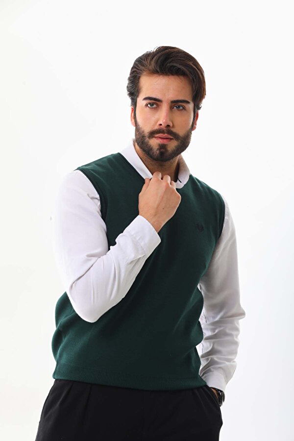 Erkek V Yaka Süveter 5610 Yeşil